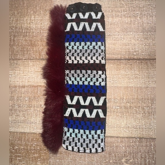 Mignonne Gavigan Aztec Beaded Mink Fur Bracelet - Picture 2 of 3